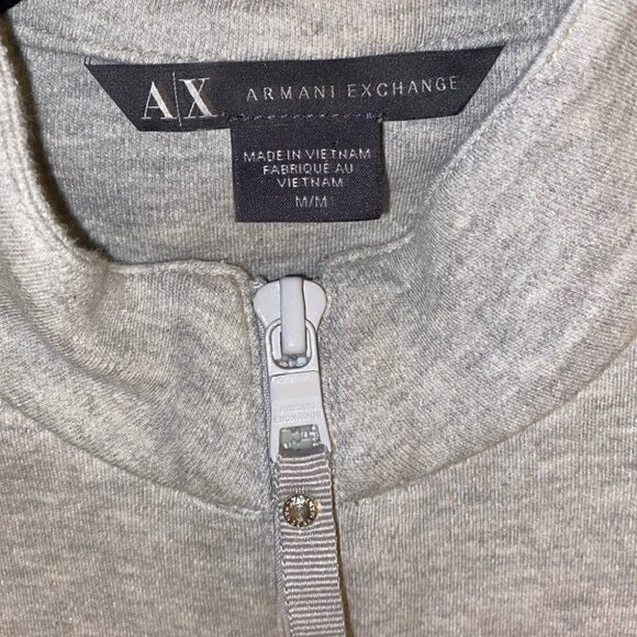 ARMANI Exchange Logo Jacket with Pockets Light Gray Size M - Picture 4 of 7